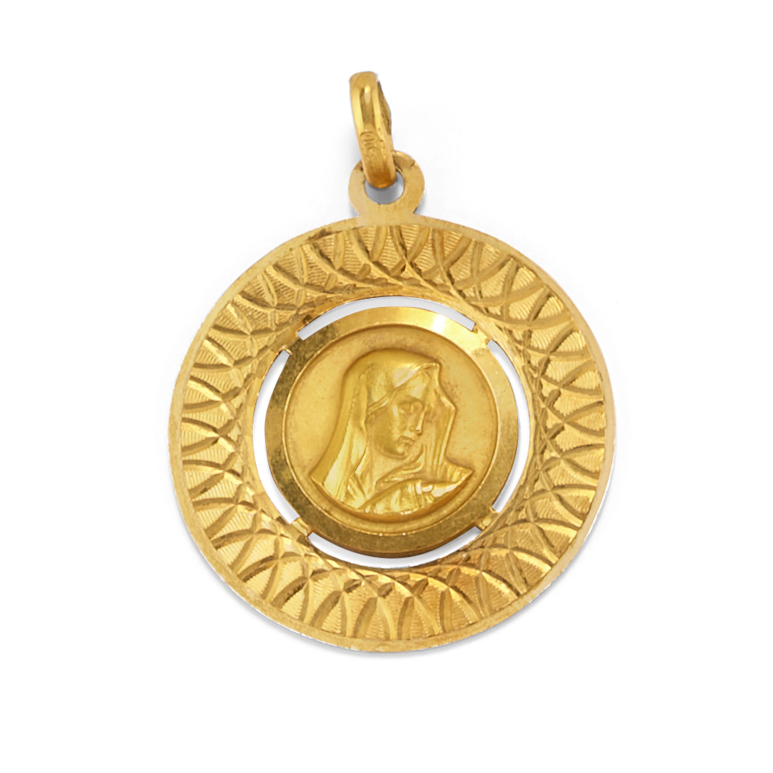 Otto pendenti in oro giallo 18k e metallo brunito