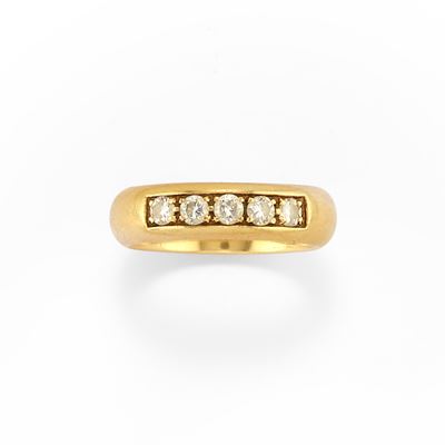 Anello con diamanti, oro giallo 18k