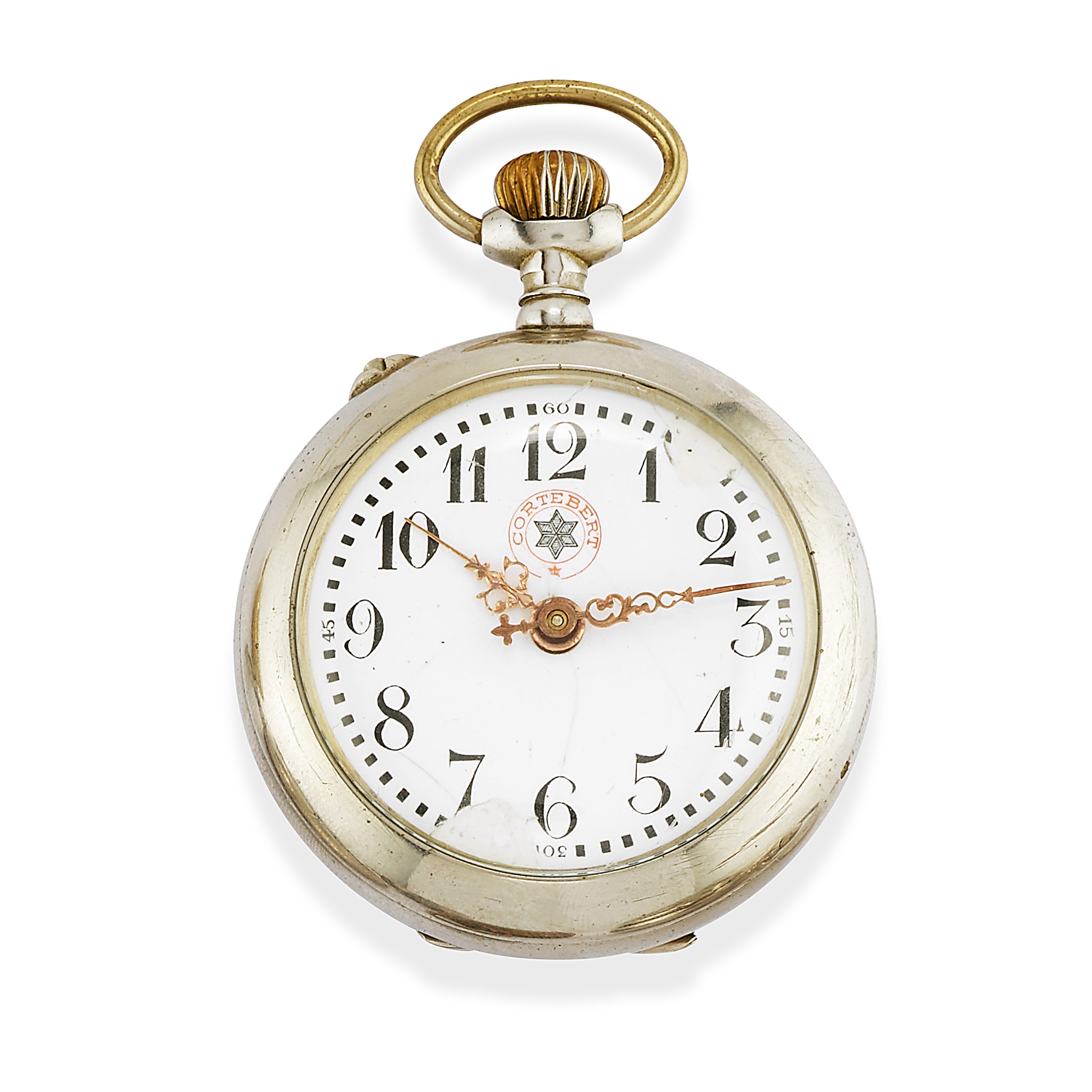 Sette orologi da tasca in acciaio e metallo dorato