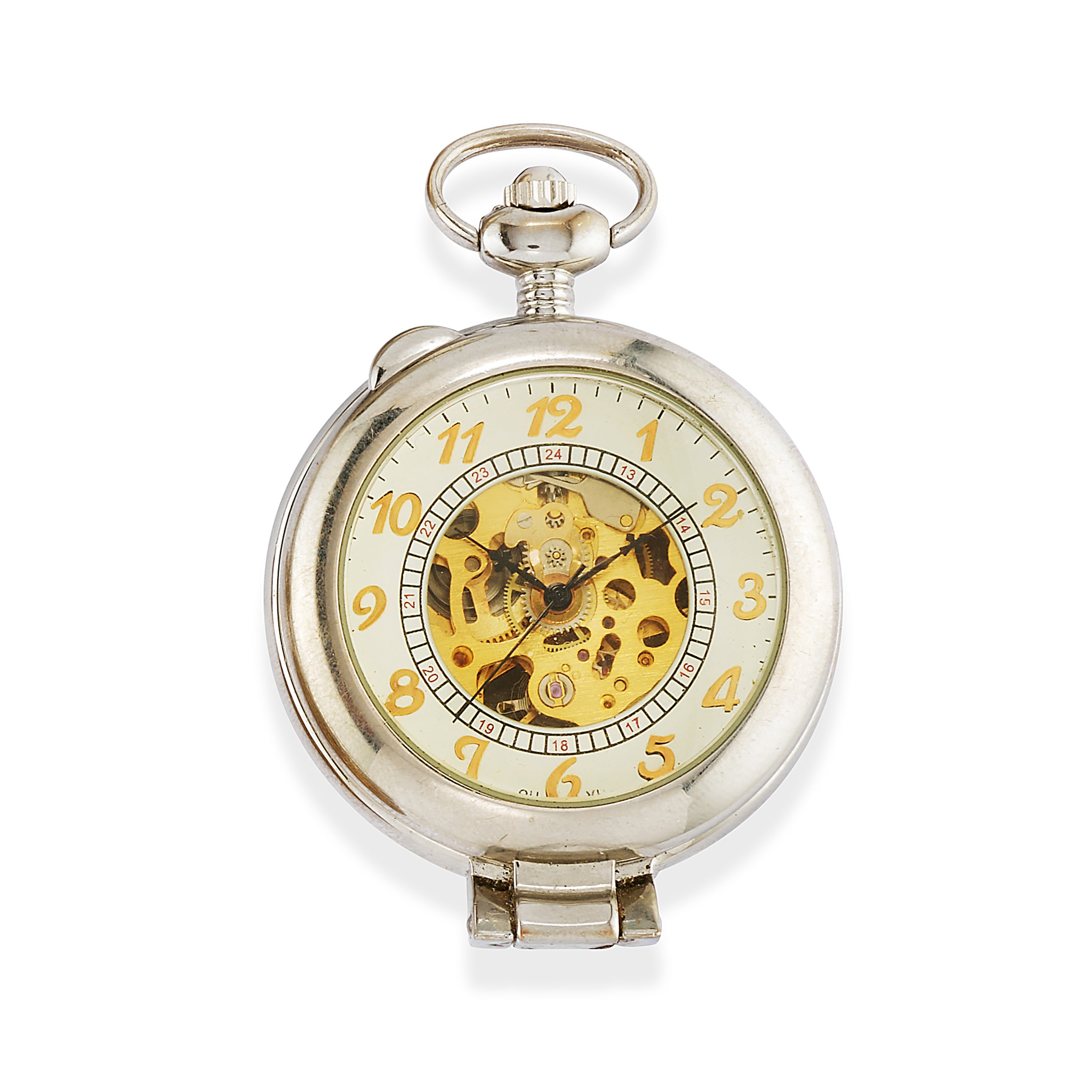 Sette orologi da tasca in acciaio e metallo dorato