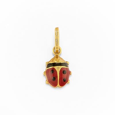 Pendente in oro giallo 18k raffigurante coccinella