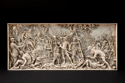 Placca in avorio intagliata, Sacrificio di Muzio Scevola, fine secolo XVIII