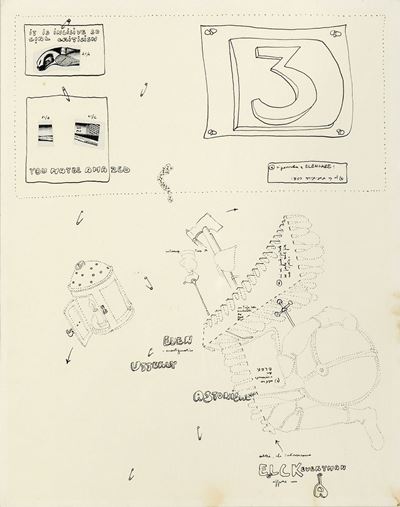 Senza titolo, tecnica mista e collage su carta