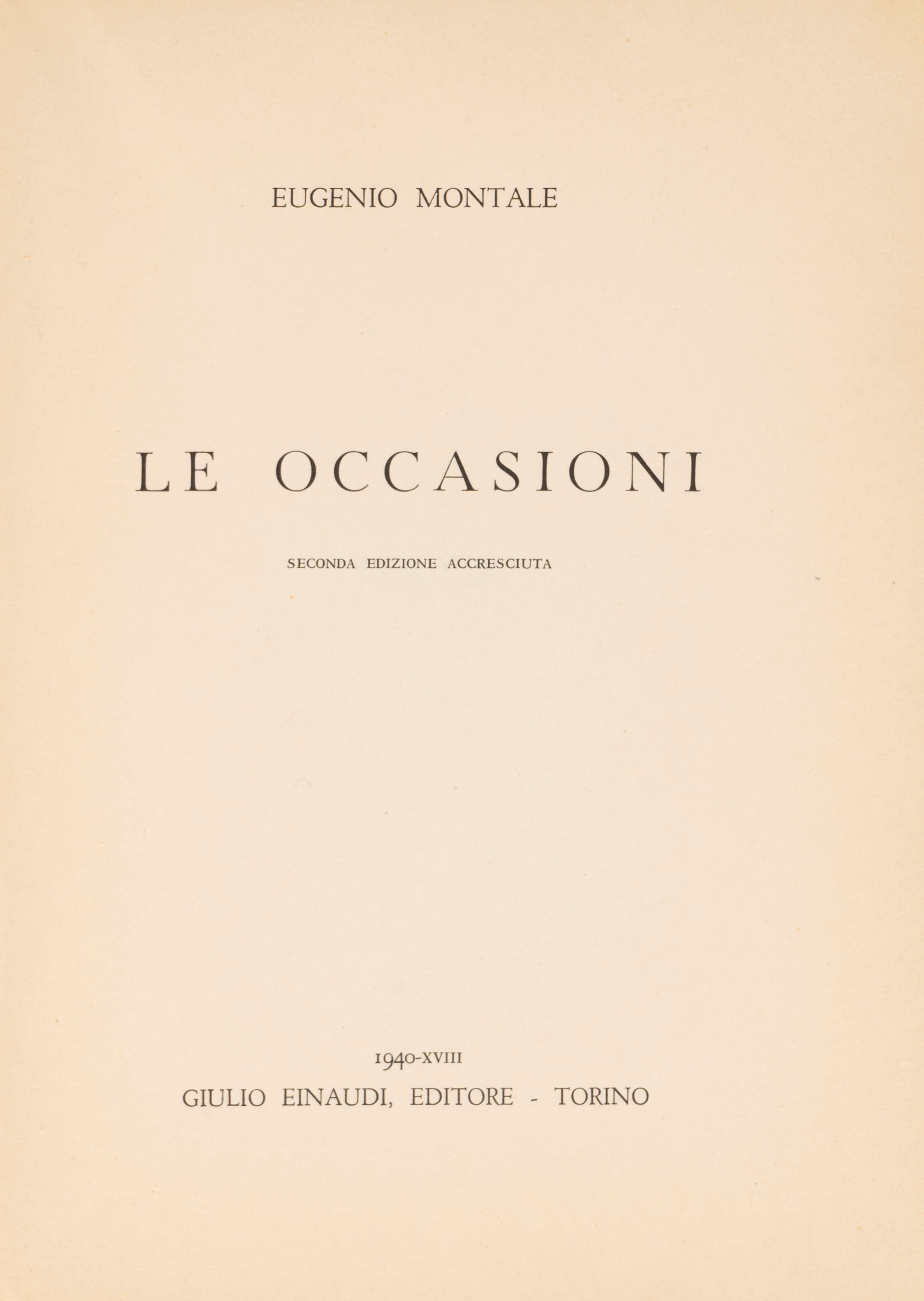 Montale, Eugenio - Le Occasioni