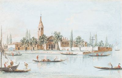 Isola di San Francesco del Deserto, penna e acquerello su carta