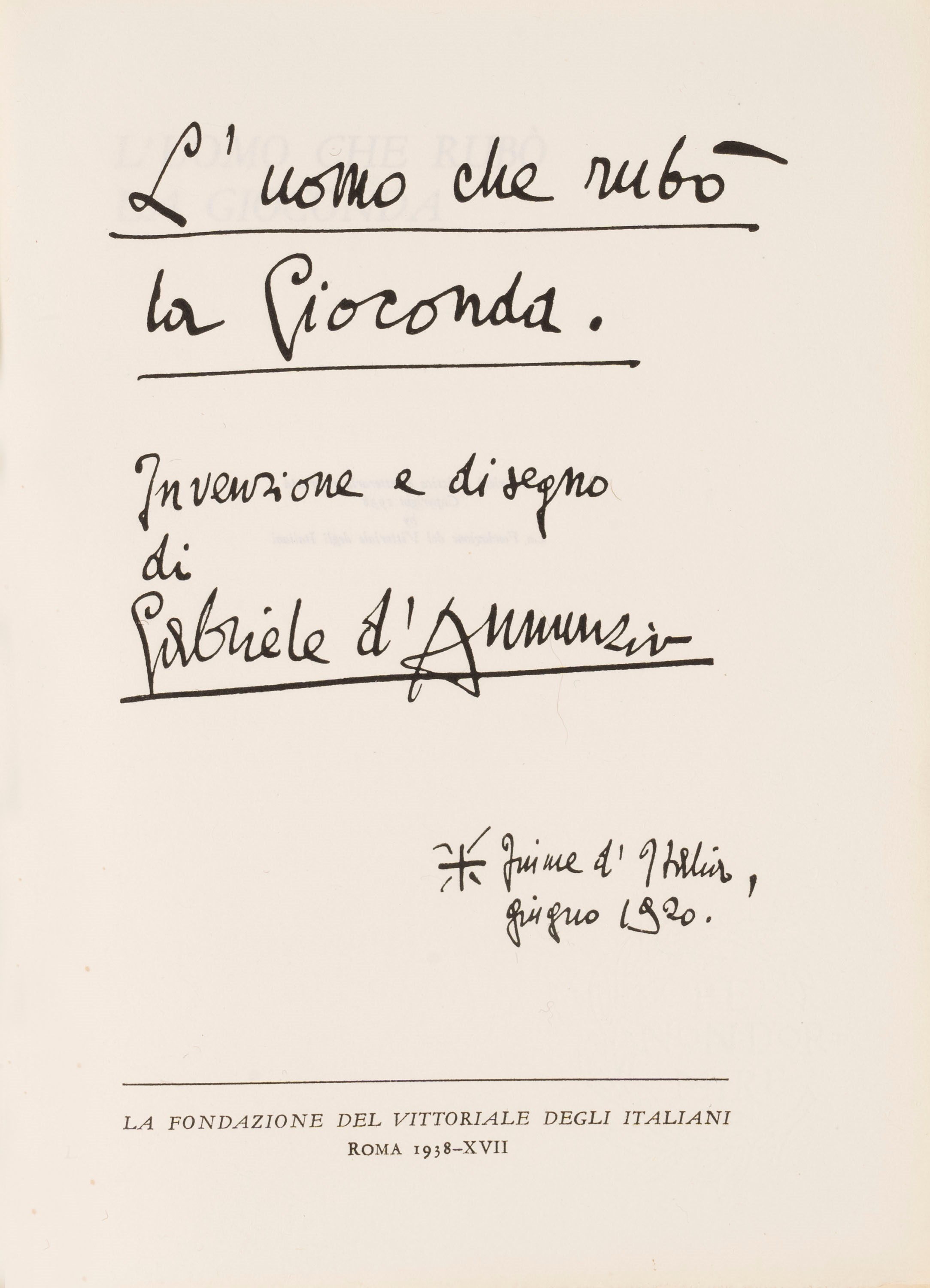 Gabriele D'annunzio - L'uomo che Rubò la Gioconda.