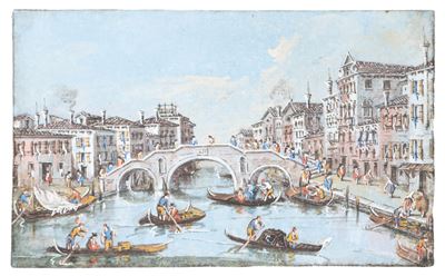 Venezia, Ponte dei Tre Archi, gouache su carta