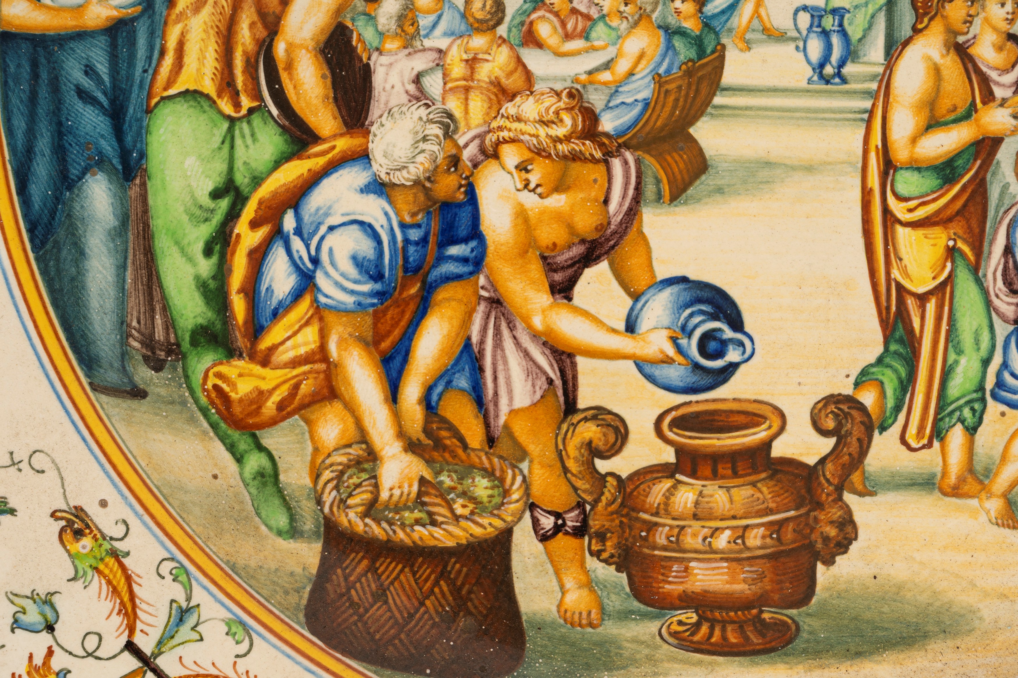 Molaroni Pesaro - Coppia di Piatti Istoriati in Maiolica, Secoli XIX-XX