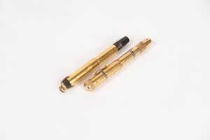 Due penne stilografiche placcate in oro, con pennino in oro 14 k, Montblanc, secolo XX