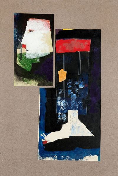 Senza titolo, tecnica mista e collage su carta