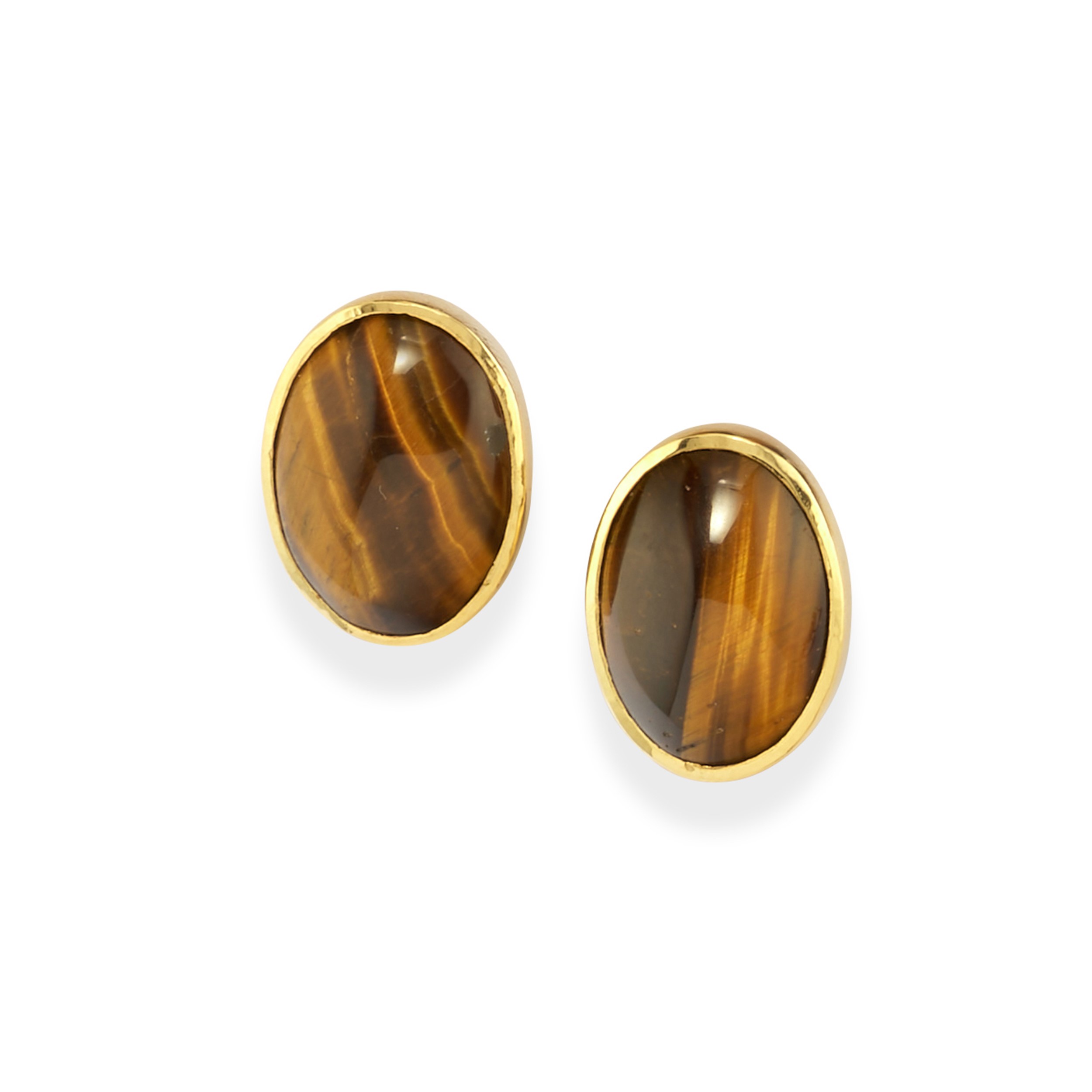 Demi-parure in oro giallo 18k con occhio di tigre