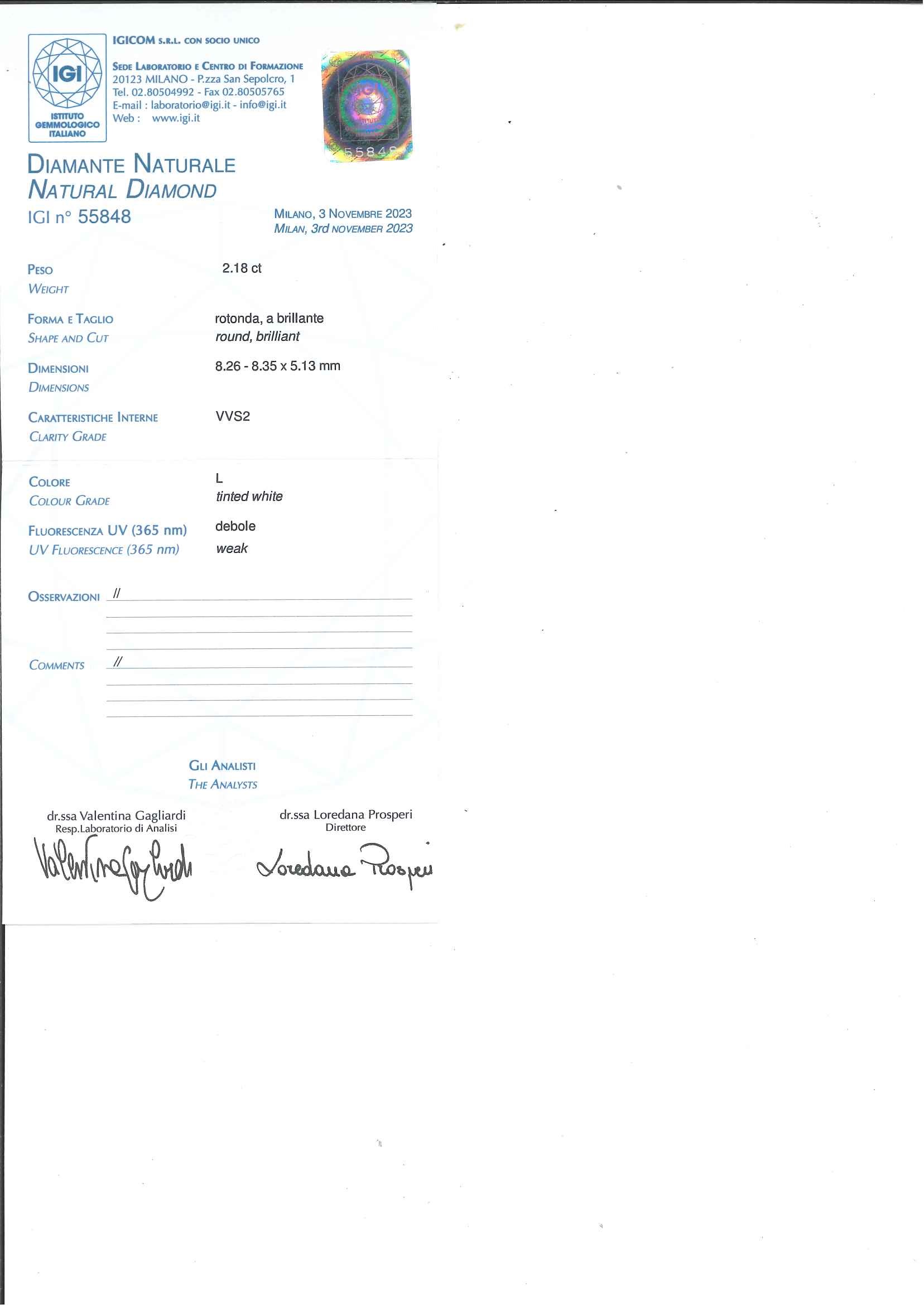 Diamante sigillato in blister