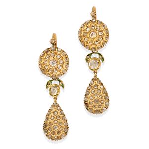 Diamond pendant earrings