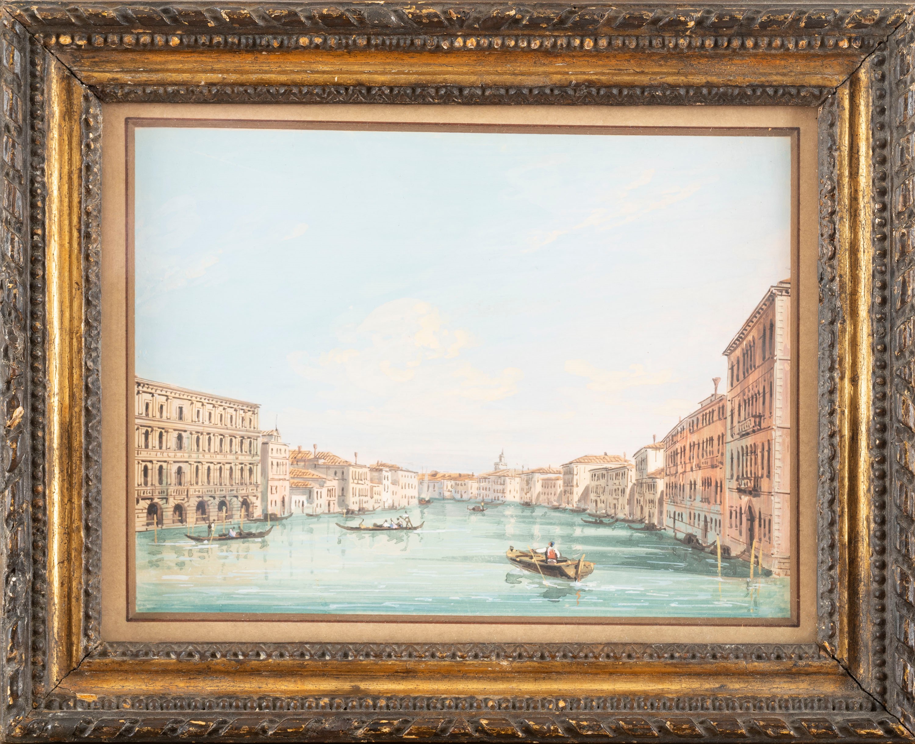 Scuola Veneta, Secolo XIX - Venezia, Canal Grande, gouache su carta