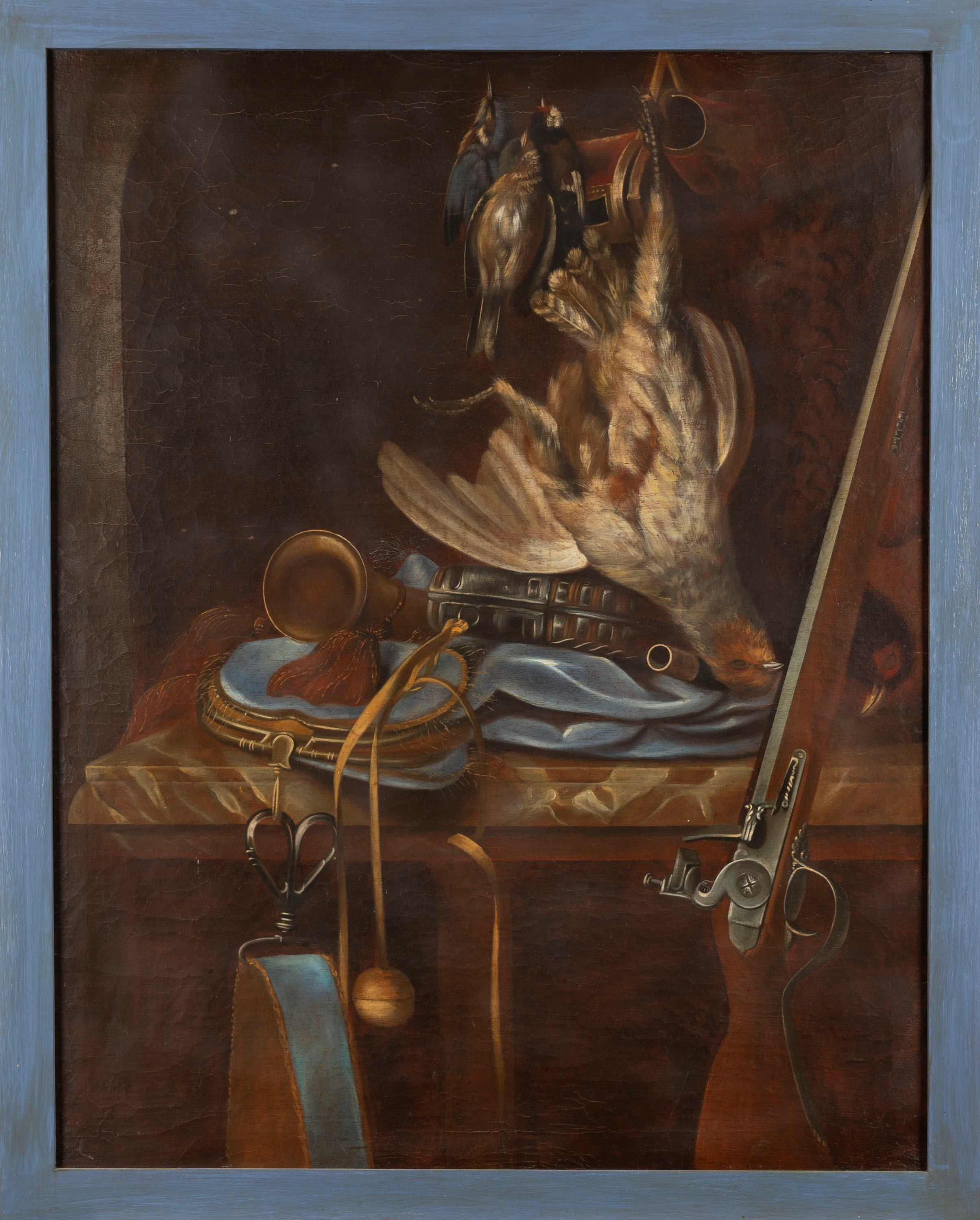 Natura morta con cacciagione di penna e fucile