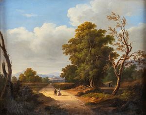 Paesaggio con strada di campagna