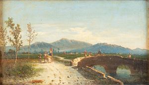 Landscape with road and bridge