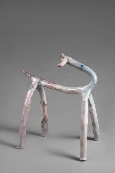 Cavallino, ceramica smaltata policroma