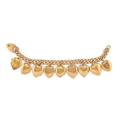 Bracciale charms in oro giallo 9k e placcato 9k