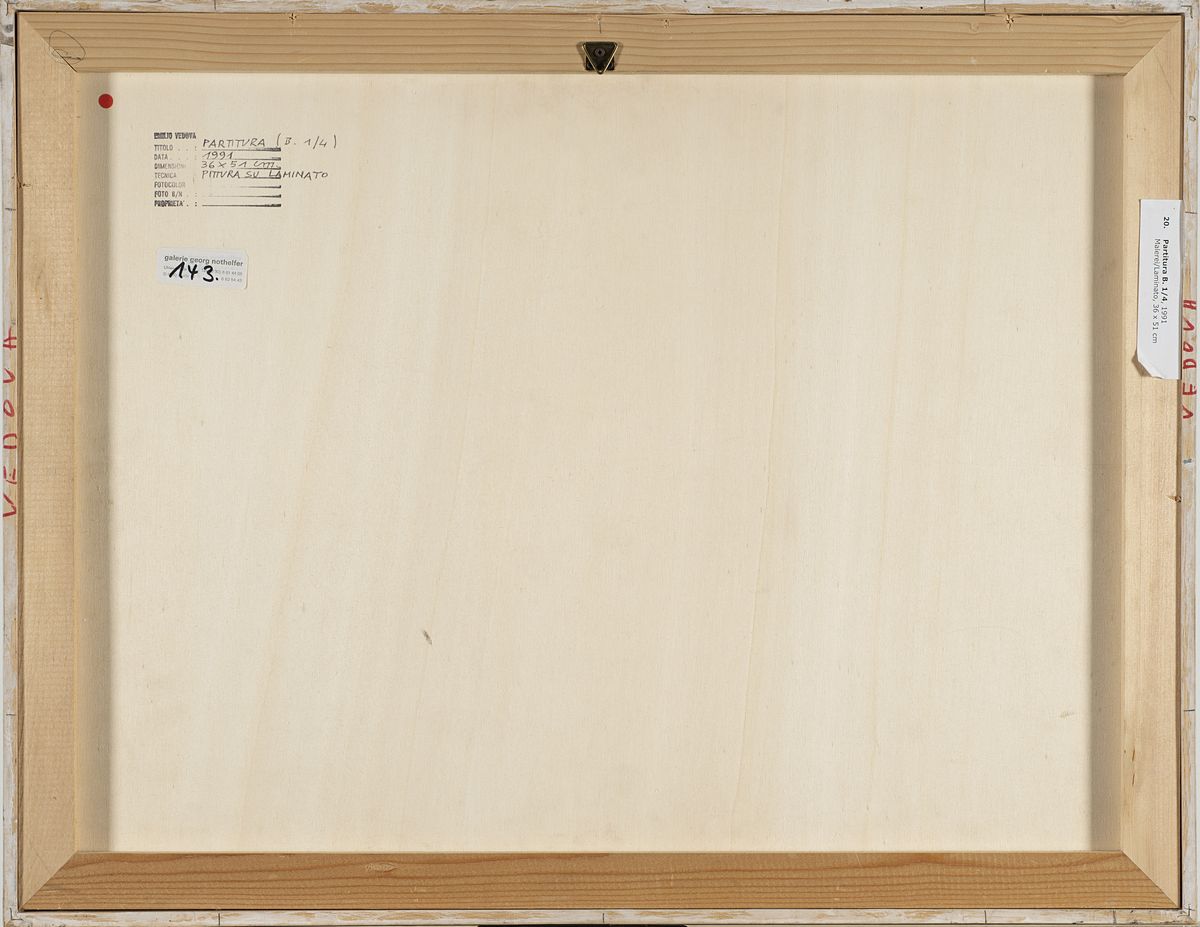 Emilio Vedova - Partitura (B. 1/4), pittura su laminato, 1991