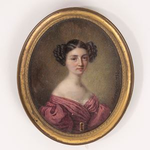 Miniature depicting a portrait of a young lady
