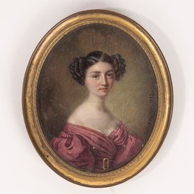 Miniatura Raffigurante Ritratto di Giovane Gentildonna