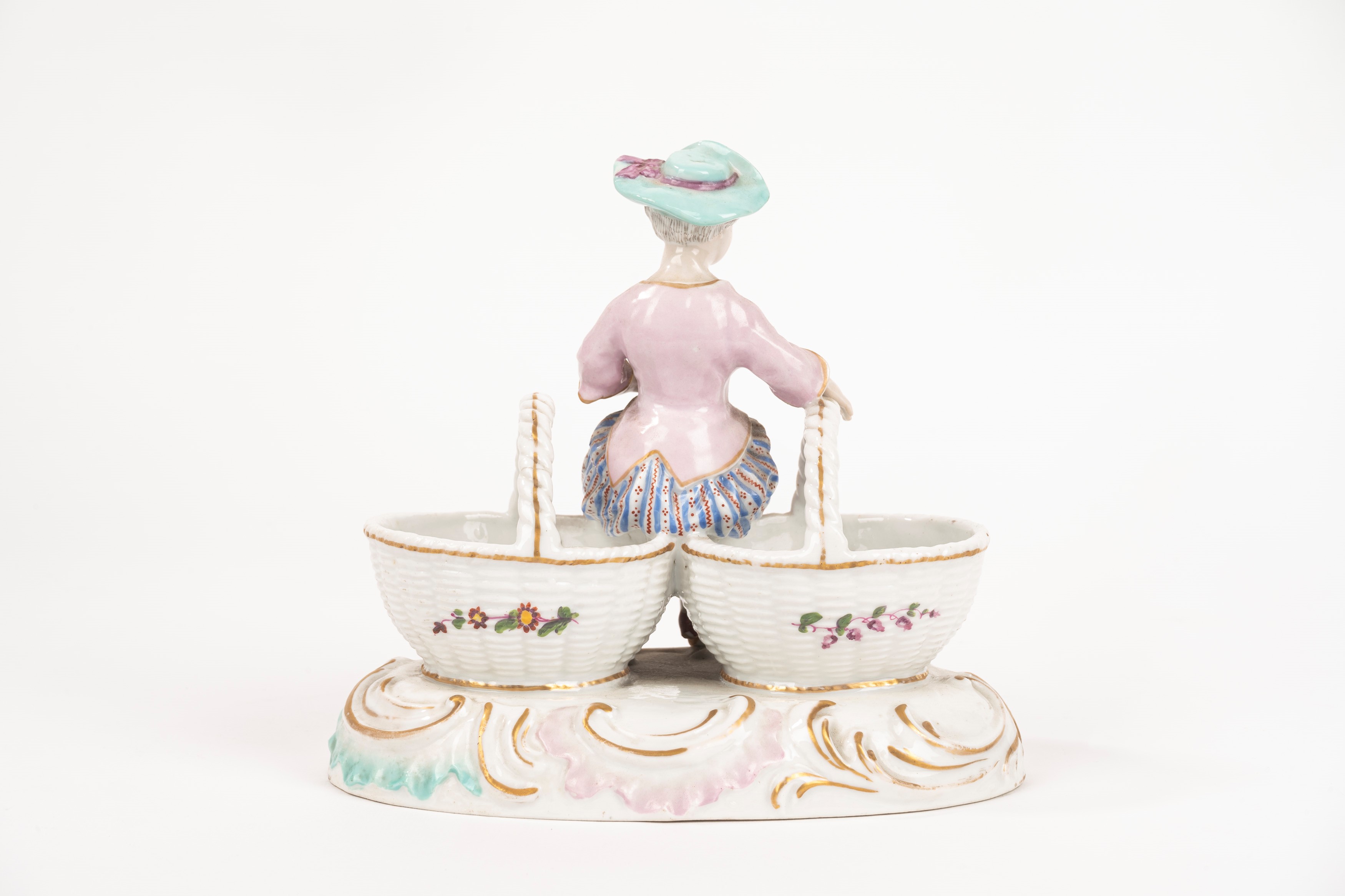 Saliera in porcellana policroma