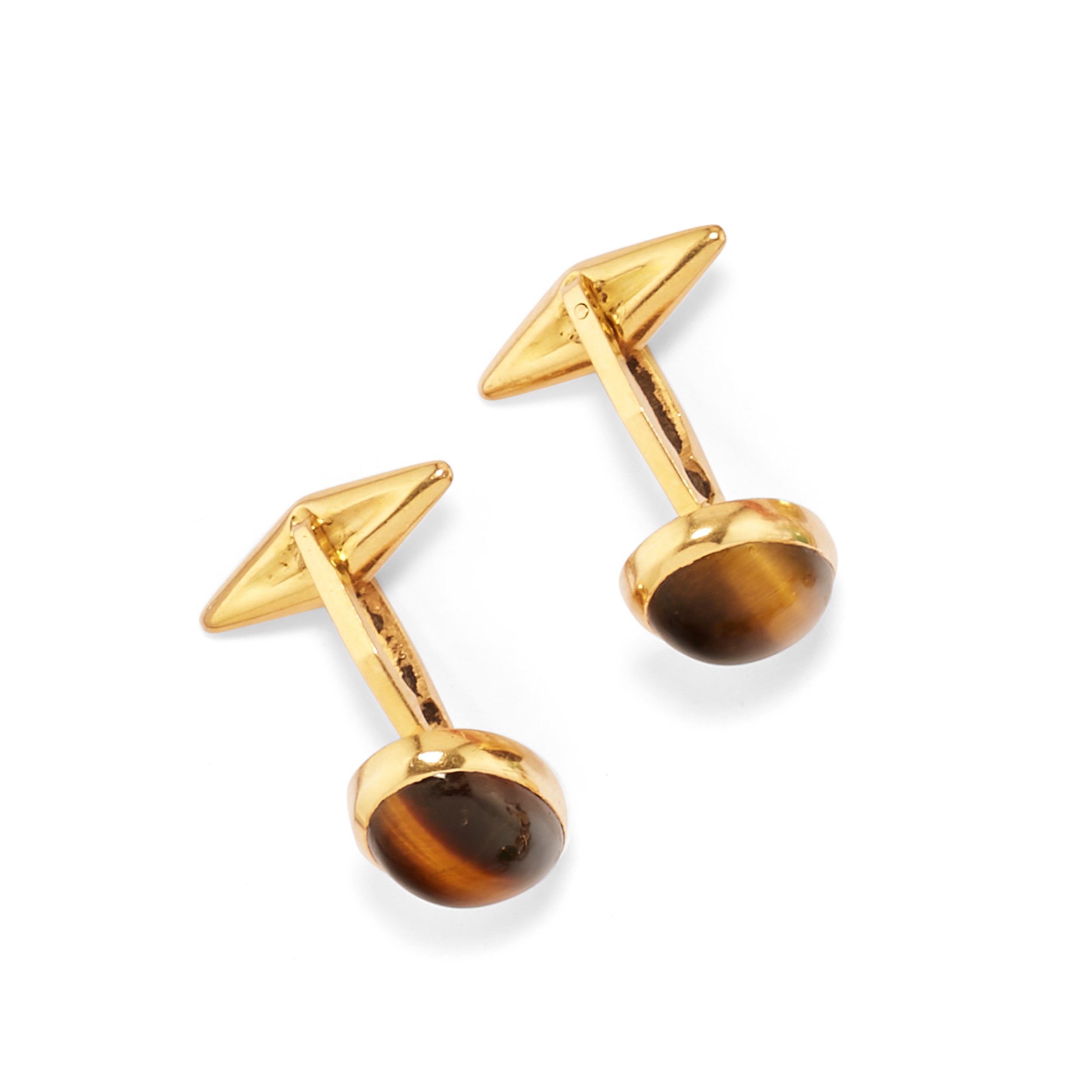 Cinque coppie di polsini in oro giallo 18k con pietre diverse