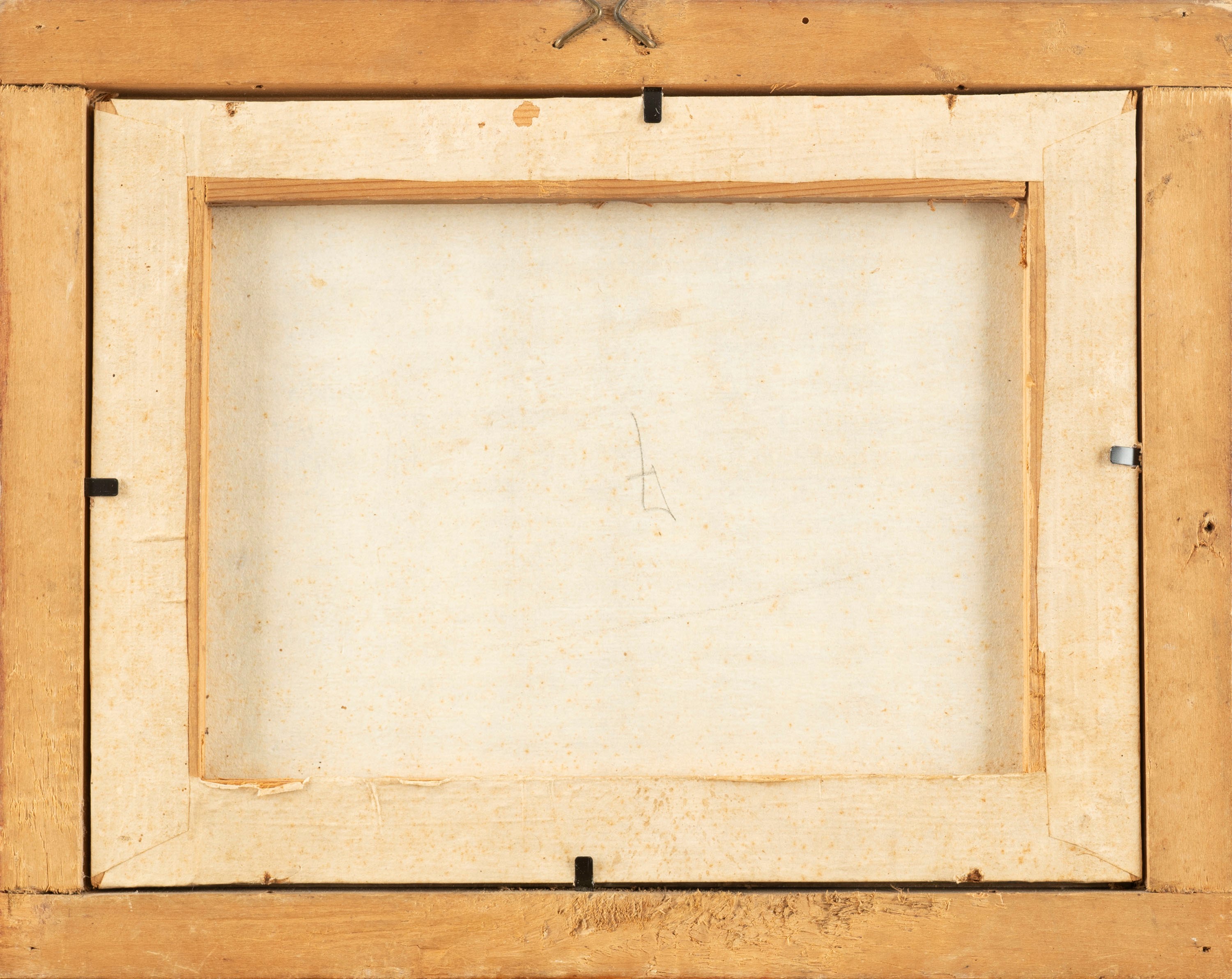 Scuola Tedesca (francoforte?), Metà del Secolo XVIII - Autore ignoto, Paesaggio con astanti lungo...
