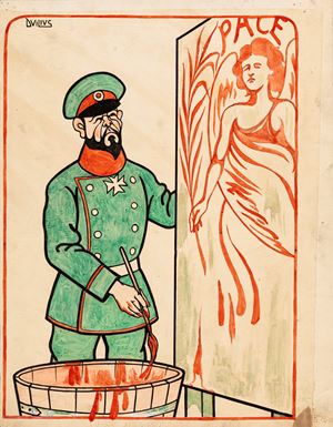 Nicholas II paints Peace with blood