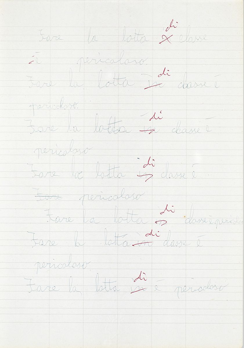 Maurizio Cattelan - Punizioni, biro su carta, 1991