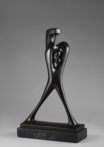 El caminante - La promenade, bronzo, cm 41x27,5x9