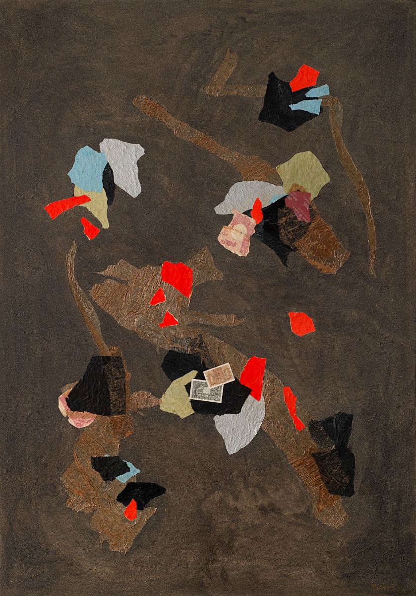 Giulio Turcato - Lenzuolo di San Rocco, tecnica mista e collage su tela
