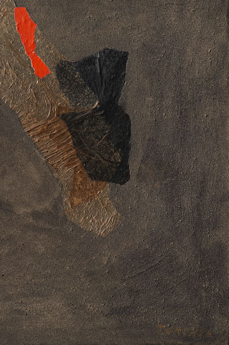 Giulio Turcato - Lenzuolo di San Rocco, tecnica mista e collage su tela