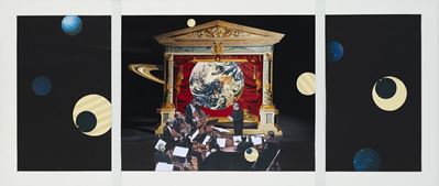 Teatro del mondo, tecnica mista e collage su carta
