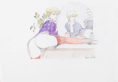 Mona Street - Matita e pastelli su cartoncino