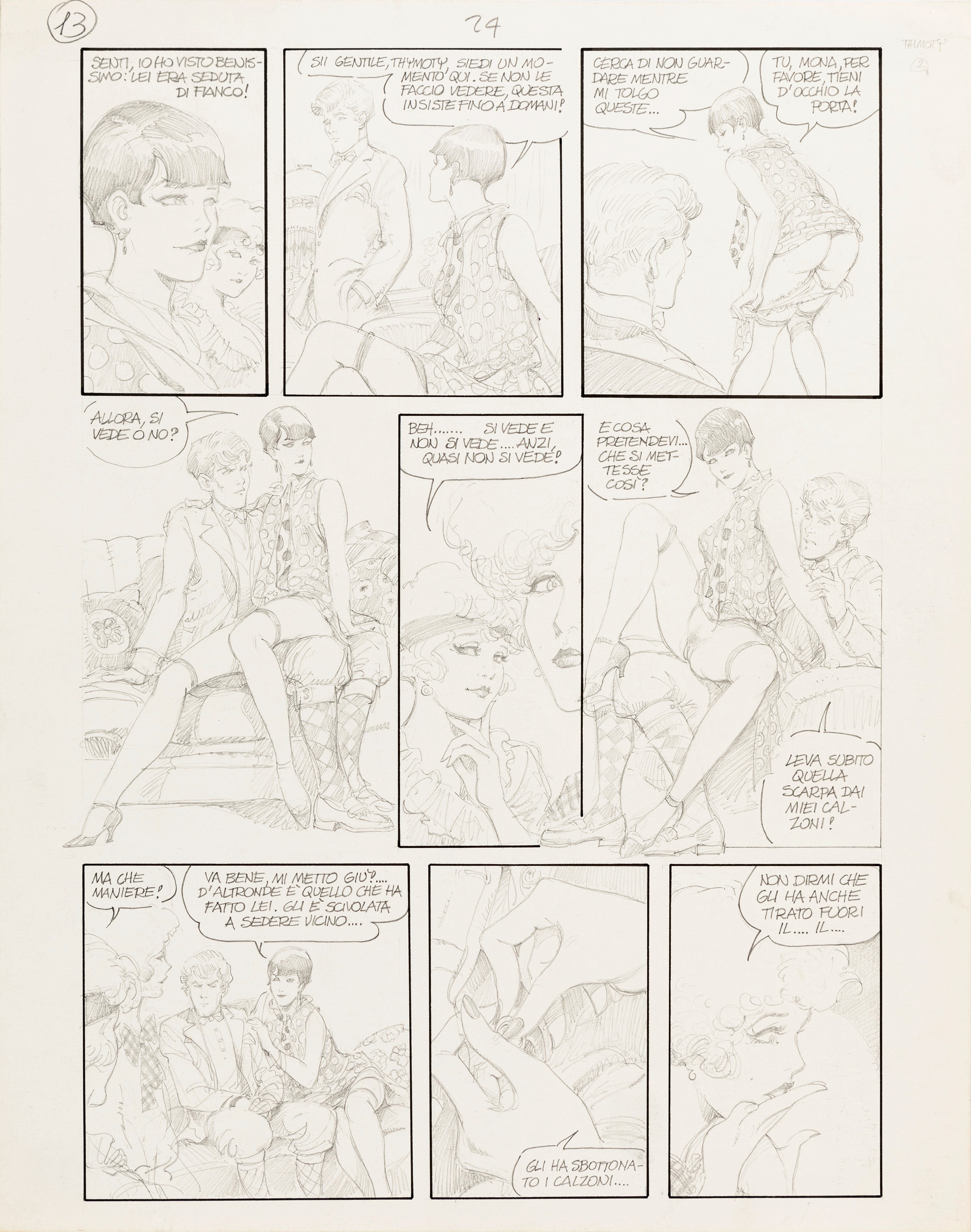 Leone Frollo - Il vestito nuovo di Thimoty - 6 tavole originali, matita e china su cartoncino