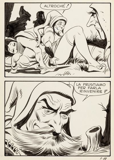 Biancaneve - I Sette Nani viziosi, matita e china su cartoncino