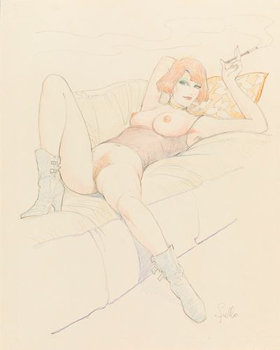 Relax - Matita e pastelli su cartoncino