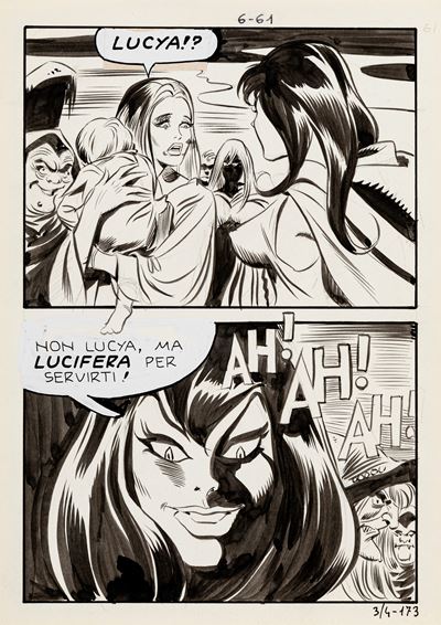 Lucifera - Sabba, matita e china su cartoncino
