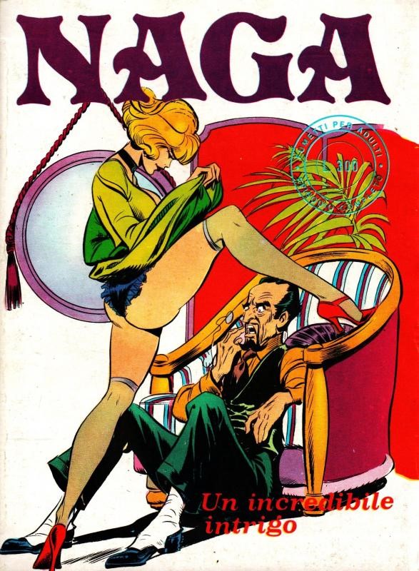 Leone Frollo - Naga - Un incredibile intrigo, matita e china su cartoncino