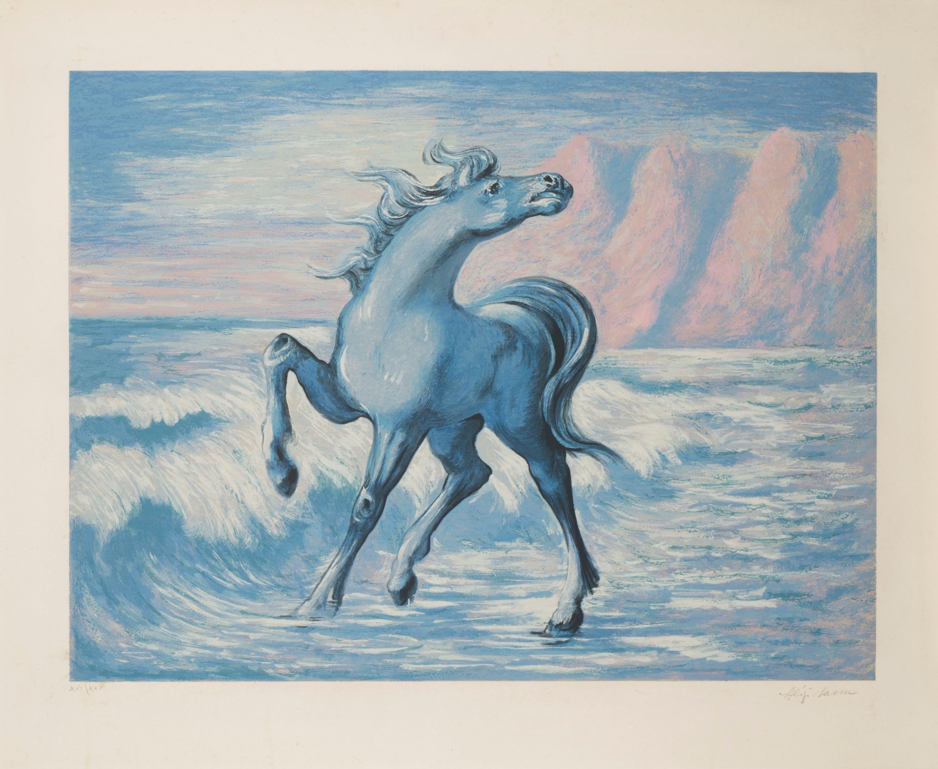 Aligi Sassu - Horse on the seashore | Prints & Multiples | Finarte ...