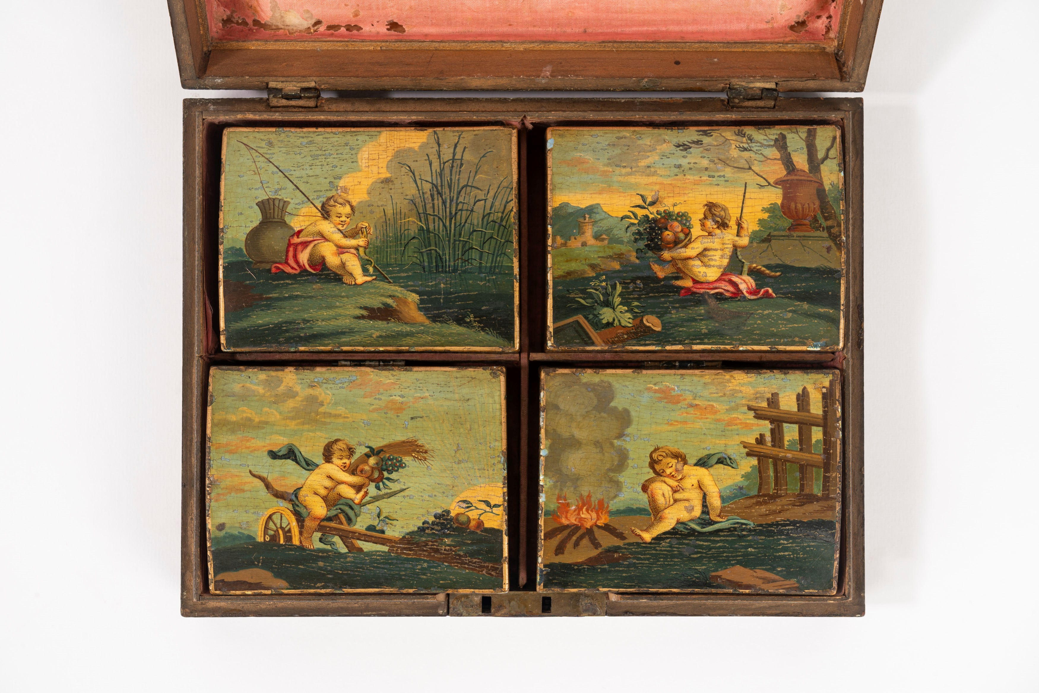 Scatola in Legno Laccato e Dipinto, Secolo XIX