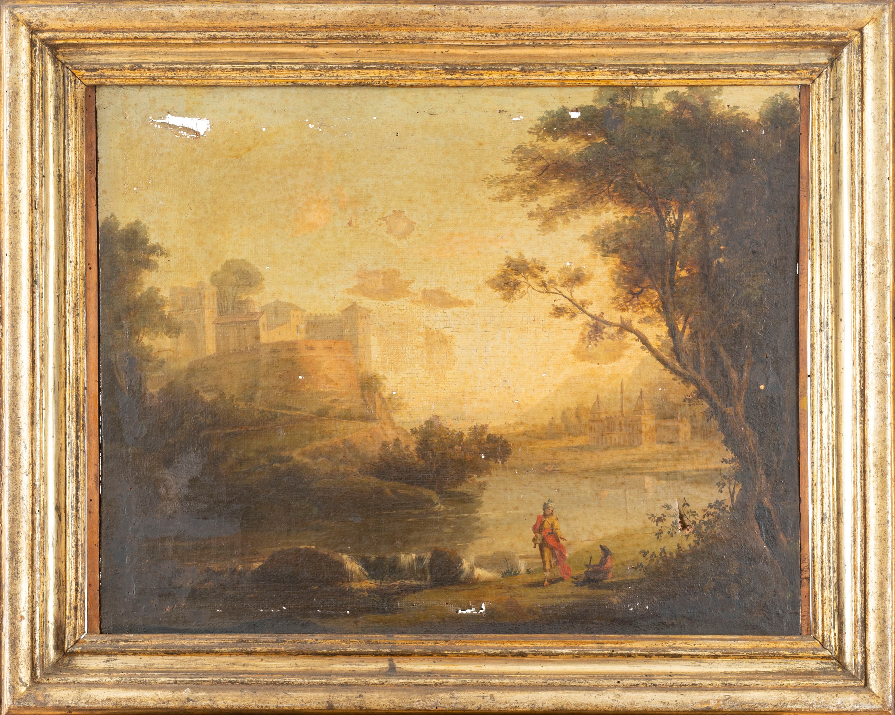 Scuola Italiana, Fine Secolo XVIII - Inizi Secolo XIX - Autore non identificato, Due paesaggi arc...
