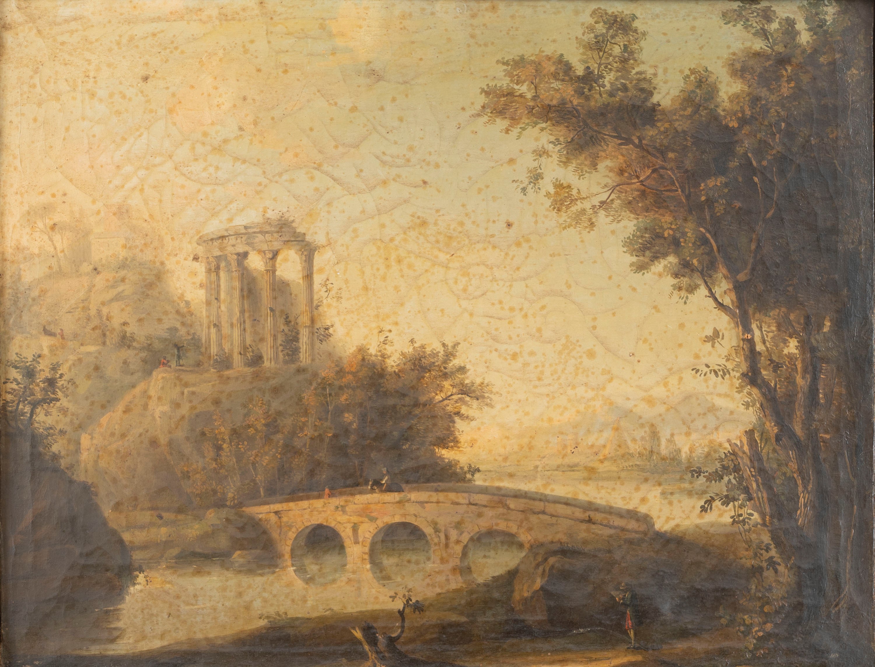 Scuola Italiana, Fine Secolo XVIII - Inizi Secolo XIX - Autore non identificato, Due paesaggi arc...