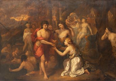 Scena mitologica, olio su tela