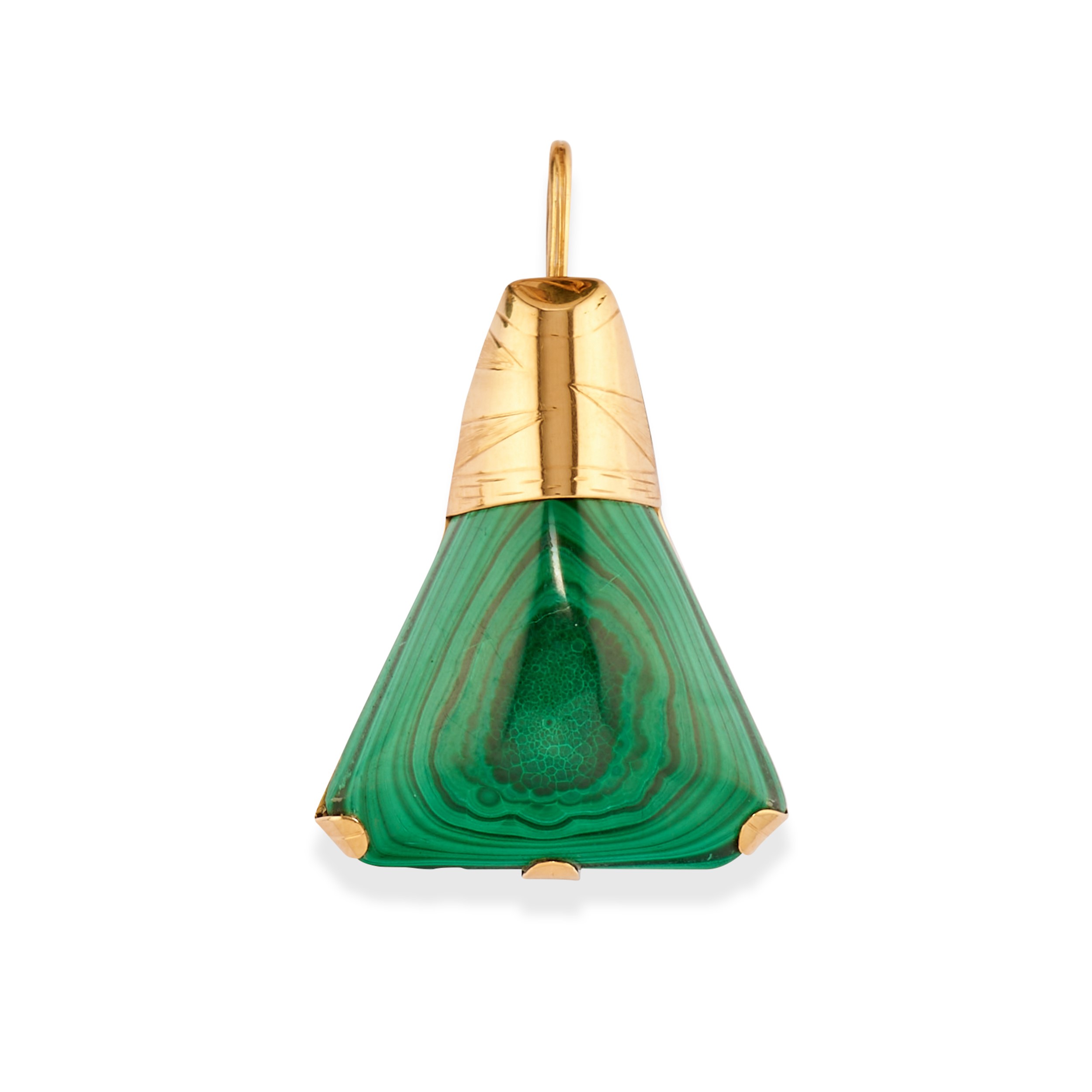 Lotto di gioielli in oro giallo 18k con malachite