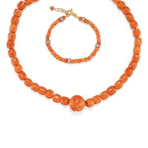  - Collana e bracciale in corallo