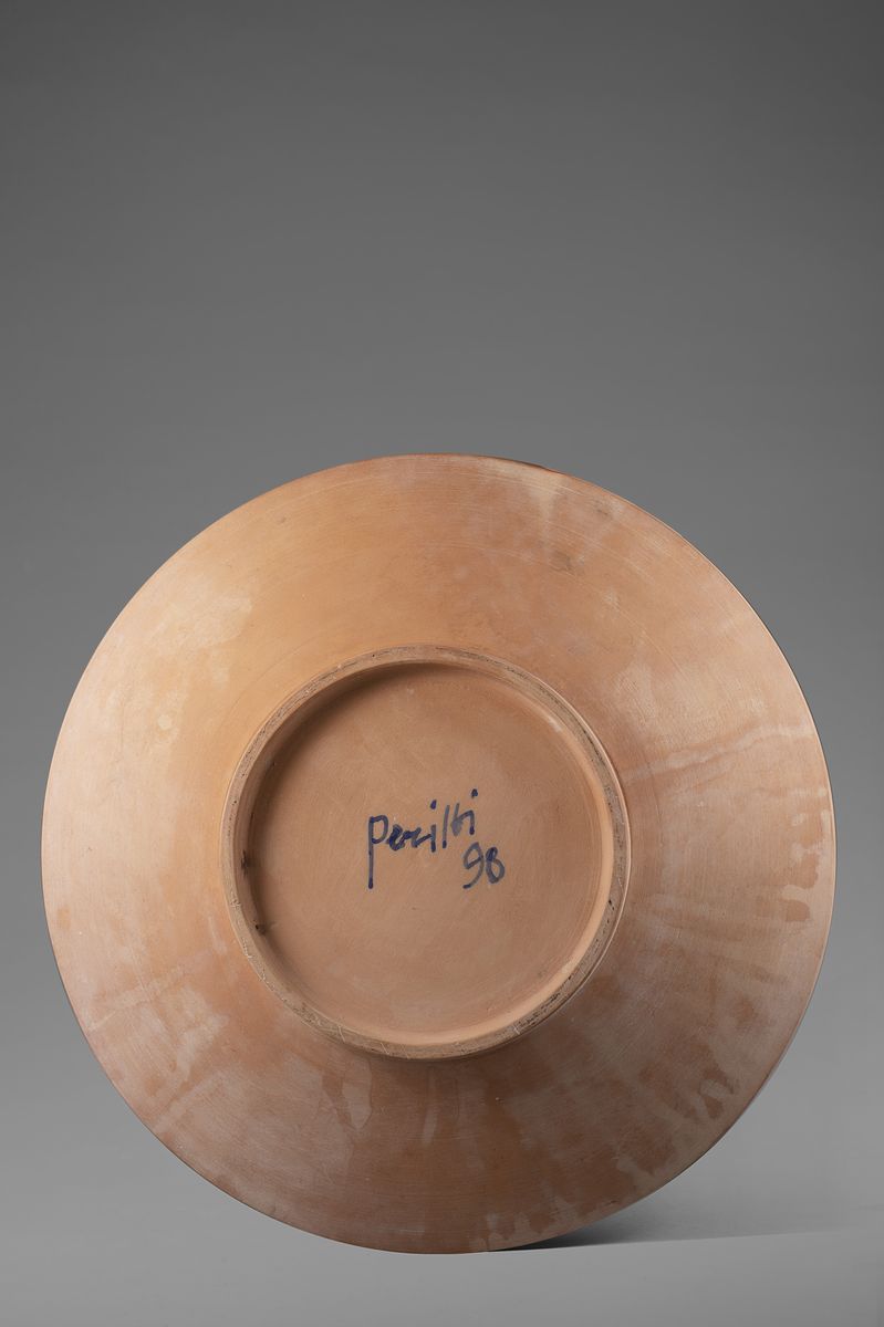 Achille Perilli - Piatto in terracotta smaltata