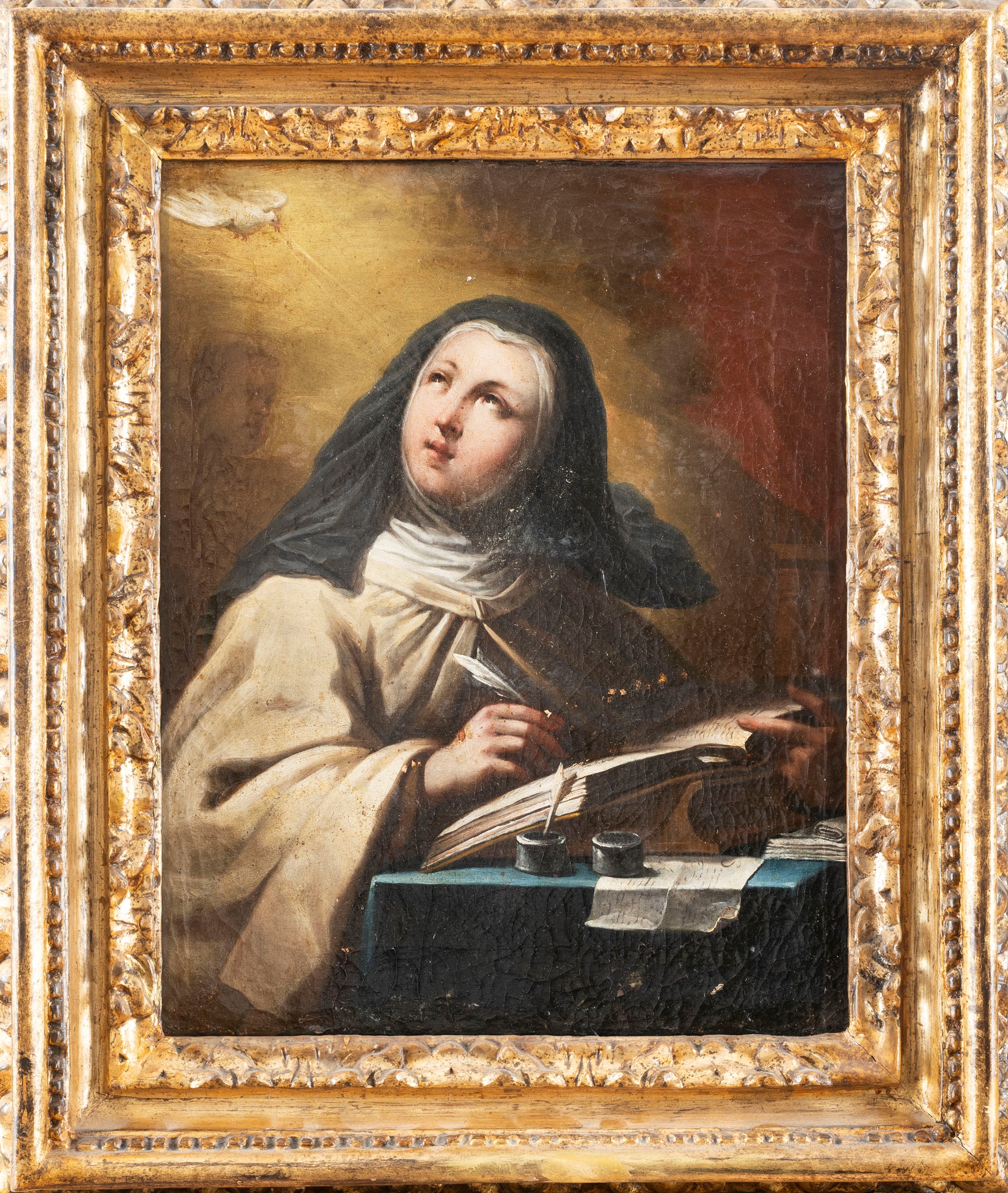 Scuola Dell'italia Meridionale, Secolo XVII - Salvatore Monosilio, Santa Teresa, olio su tela
